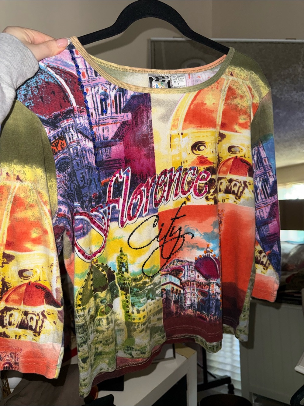 Florence City Multicolor Graphic Long Sleeve Women's Top